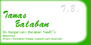 tamas balaban business card